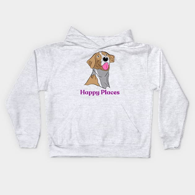 Happy Places Kids Hoodie by Vortexspace